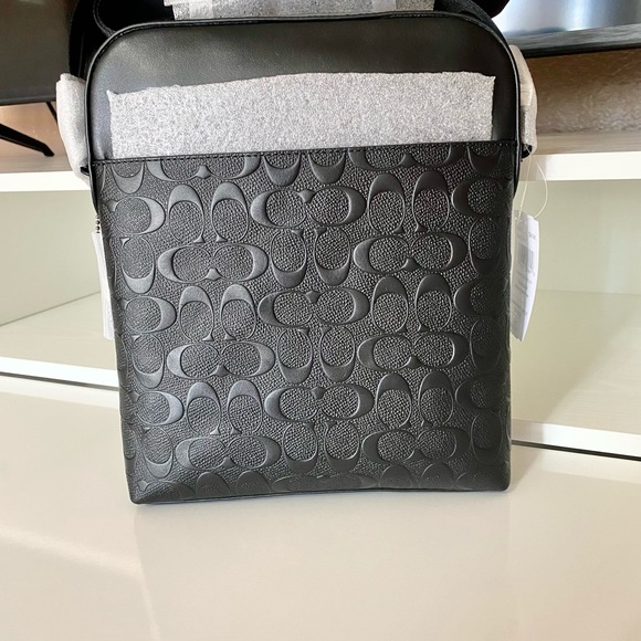 🌈💯NEW🌈Coach Men Houston Flight bag in signature/crossbody bag/messenger bag🆕 - Picture 3 of 13